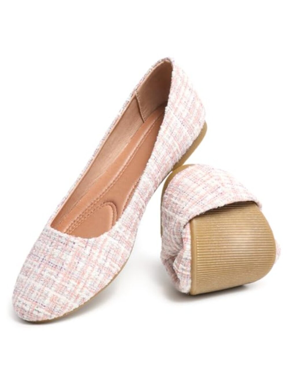 Women's Round Toe Ballet Flats Memory Foam Stretch Mesh Comfort Walking